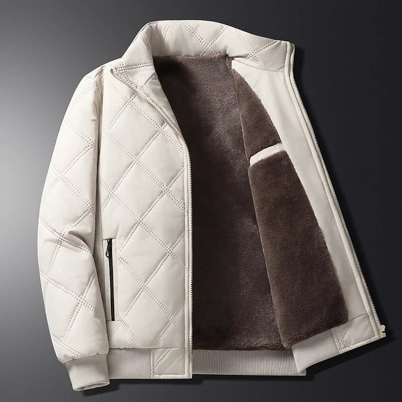 Sherpa Lined Bomber Jacket Diamond Quilted