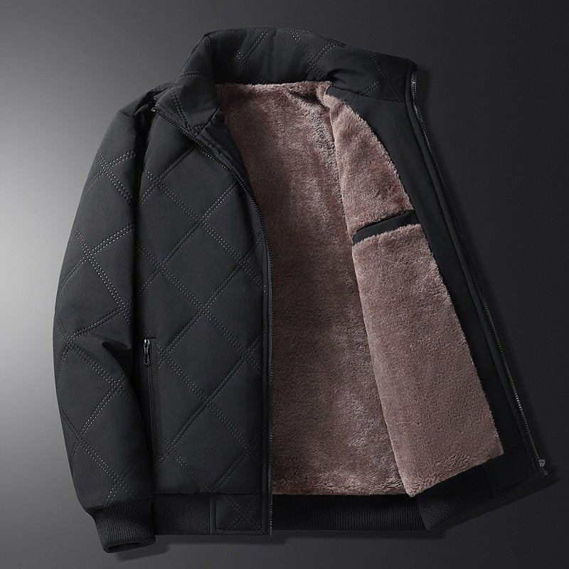 Sherpa Lined Bomber Jacket Diamond Quilted
