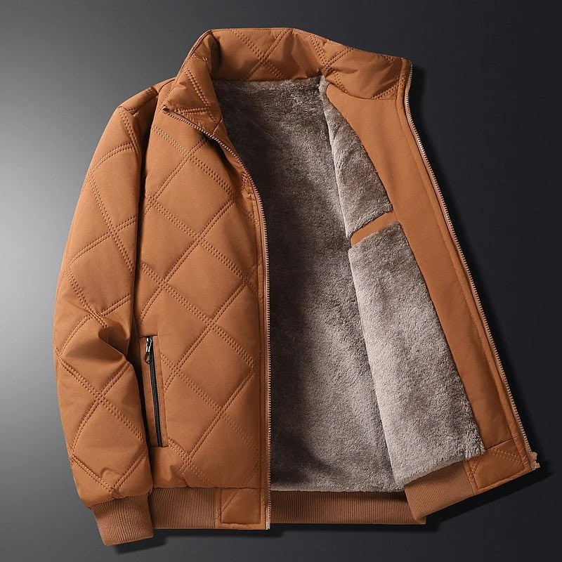 Sherpa Lined Bomber Jacket Diamond Quilted