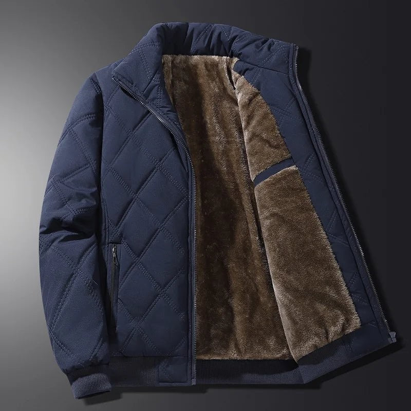 Sherpa Lined Bomber Jacket Diamond Quilted