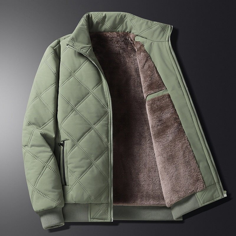 Sherpa Lined Bomber Jacket Diamond Quilted