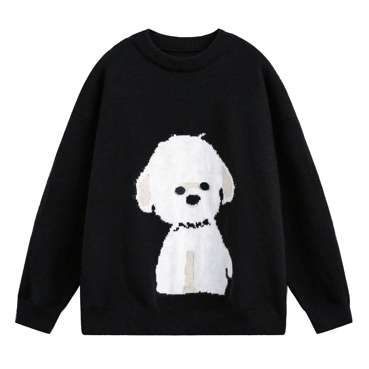 Dog Graphic Oversized Pullover Sweater