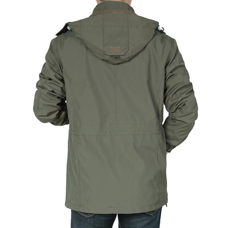 Veste doublée à capuche, fermeture éclair frontale, poche poitrine
