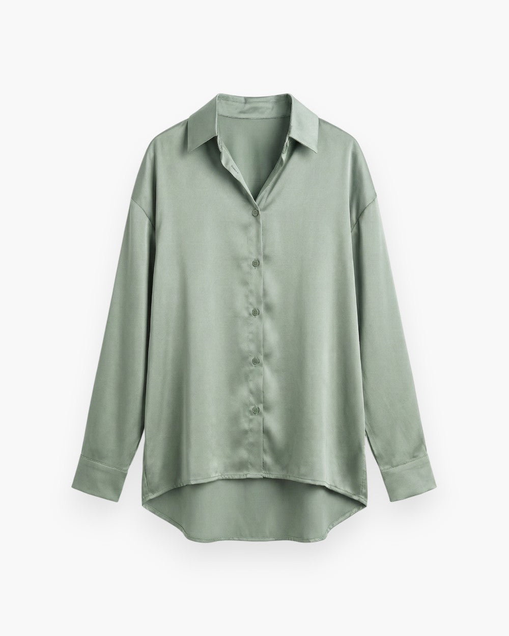 Satin Blouse With High-Low Hem