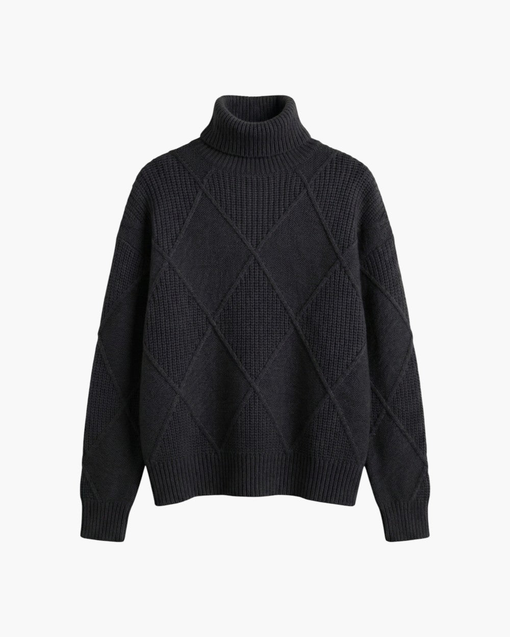 Turtleneck Sweater In Diamond Knit