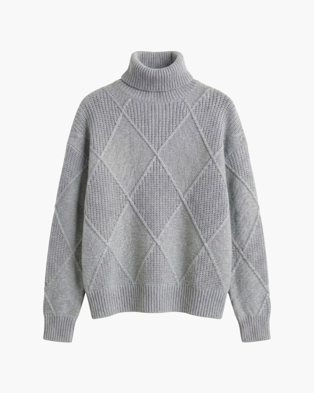 Turtleneck Sweater In Diamond Knit