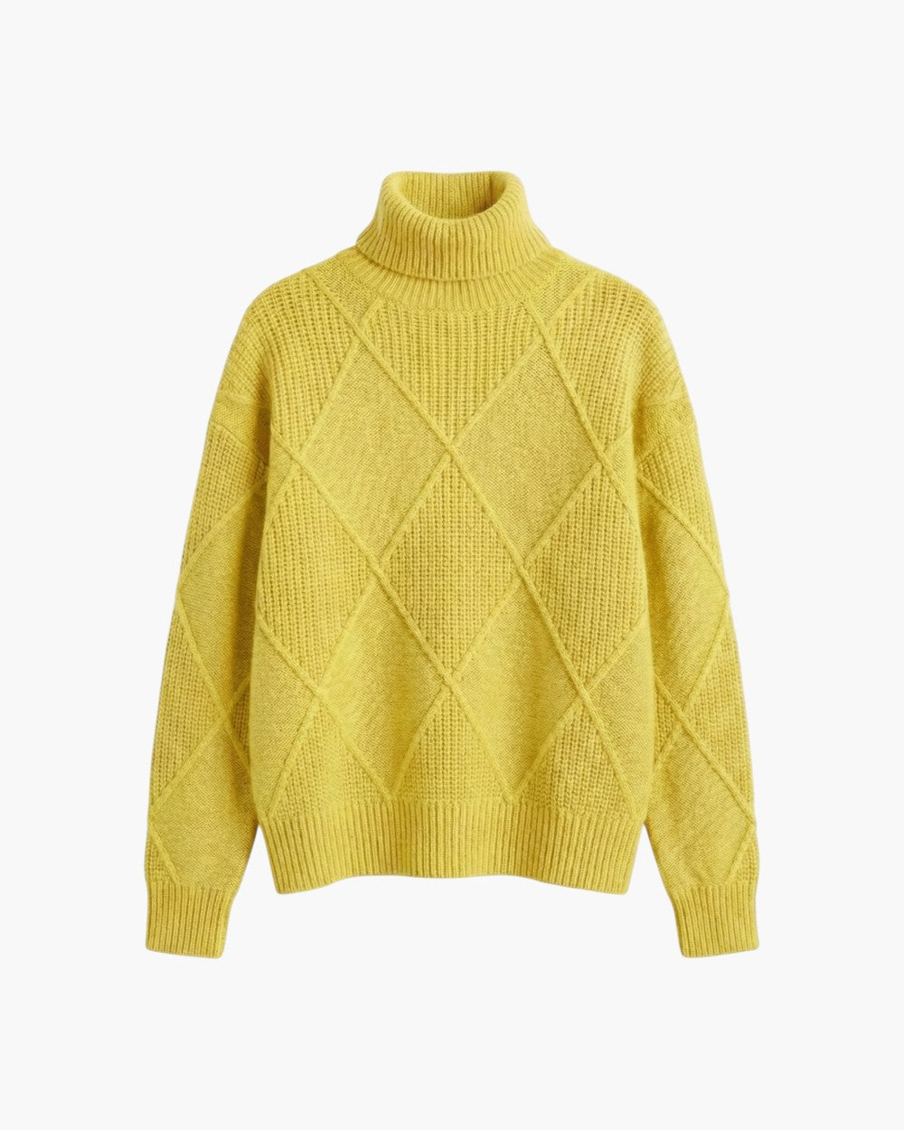 Turtleneck Sweater In Diamond Knit