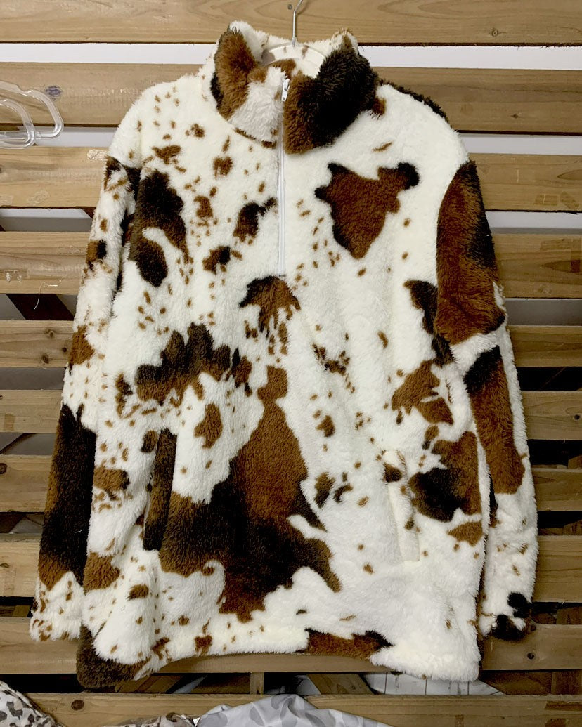 Sweat-shirt Sherpa Oversized à col zippé