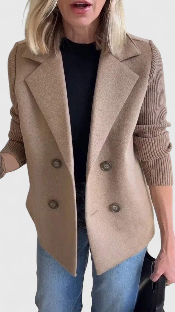 Double Breasted Sleeveless Blazer Notch Lapel
