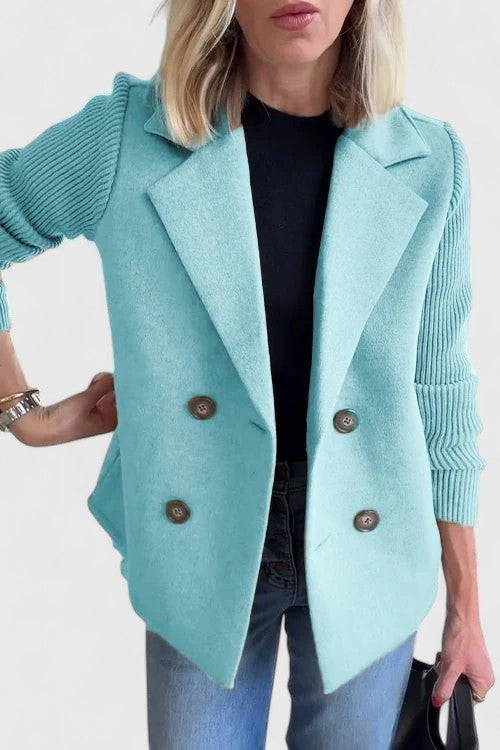 Double Breasted Sleeveless Blazer Notch Lapel