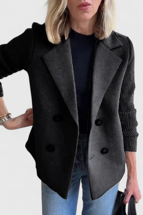 Double Breasted Sleeveless Blazer Notch Lapel