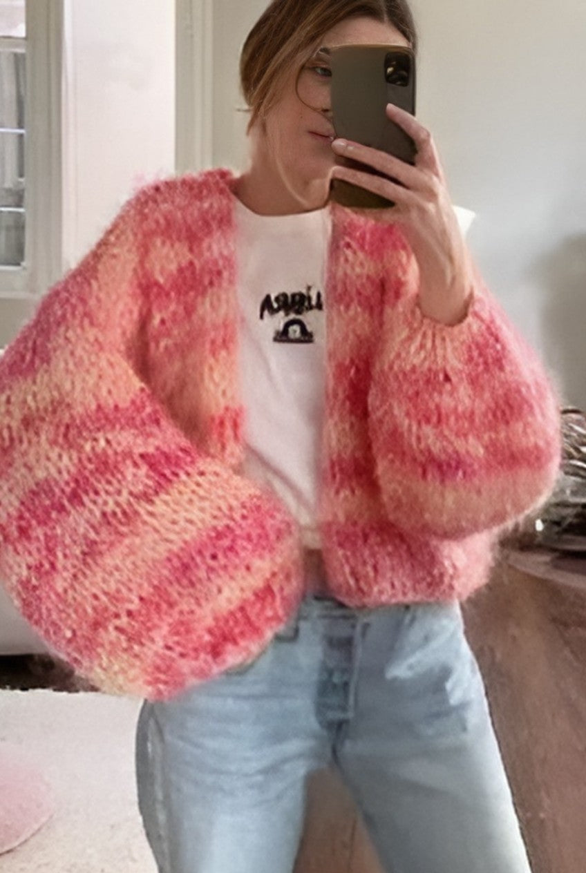 Cárdigan esponjoso Oversized de frente abierto