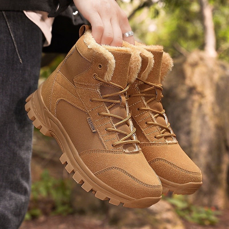 Hiking Ankle Boots Lace Up Sherpa Lined