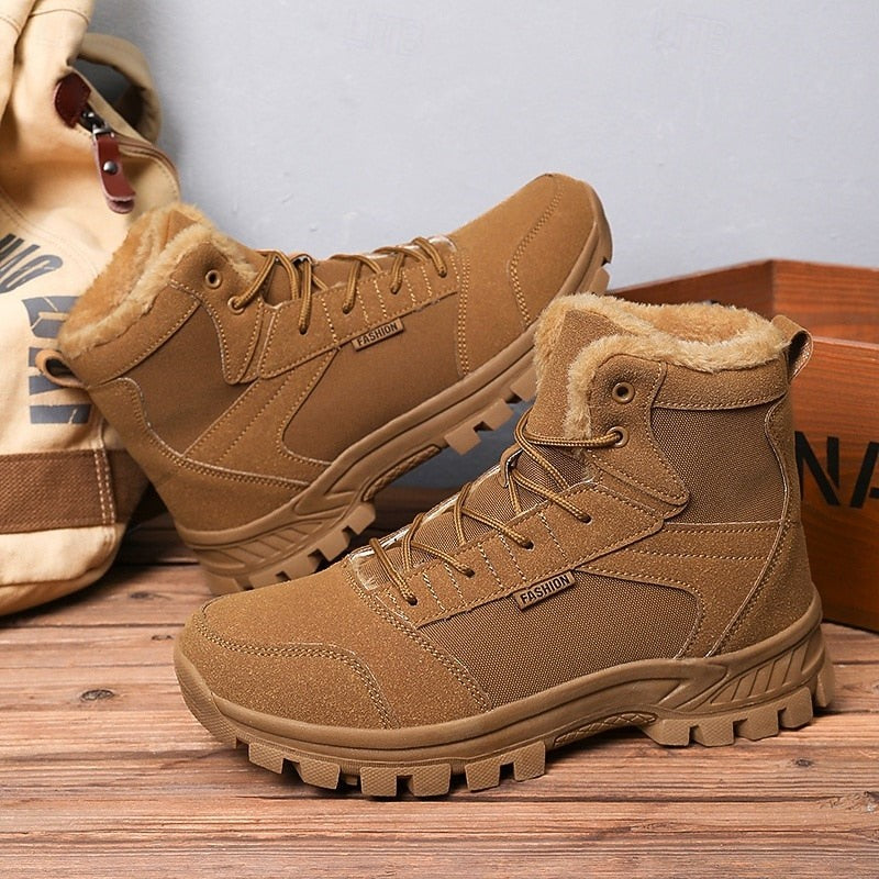 Hiking Ankle Boots Lace Up Sherpa Lined