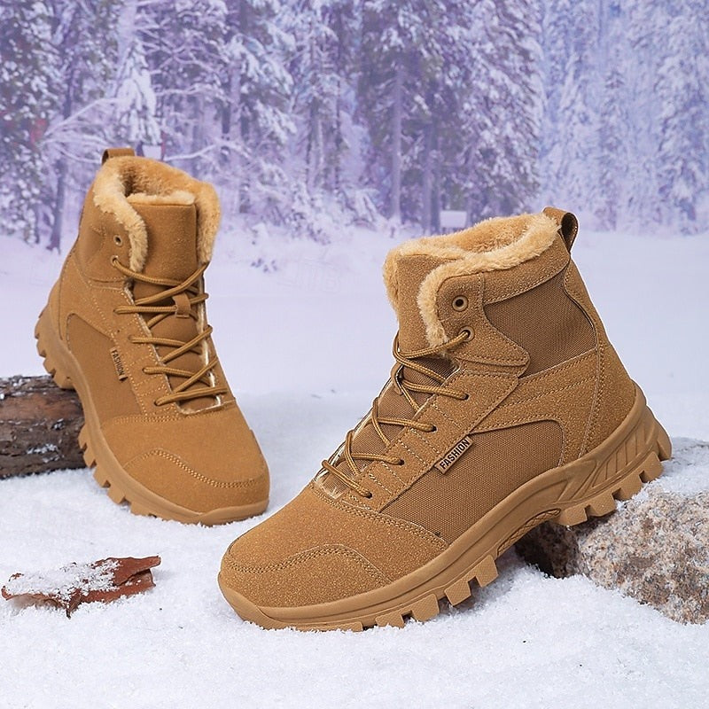 Hiking Ankle Boots Lace Up Sherpa Lined