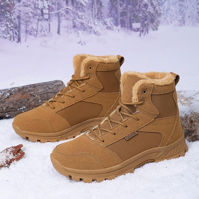 Hiking Ankle Boots Lace Up Sherpa Lined