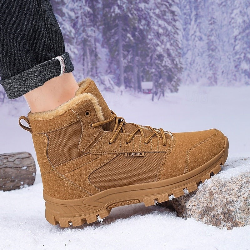 Hiking Ankle Boots Lace Up Sherpa Lined