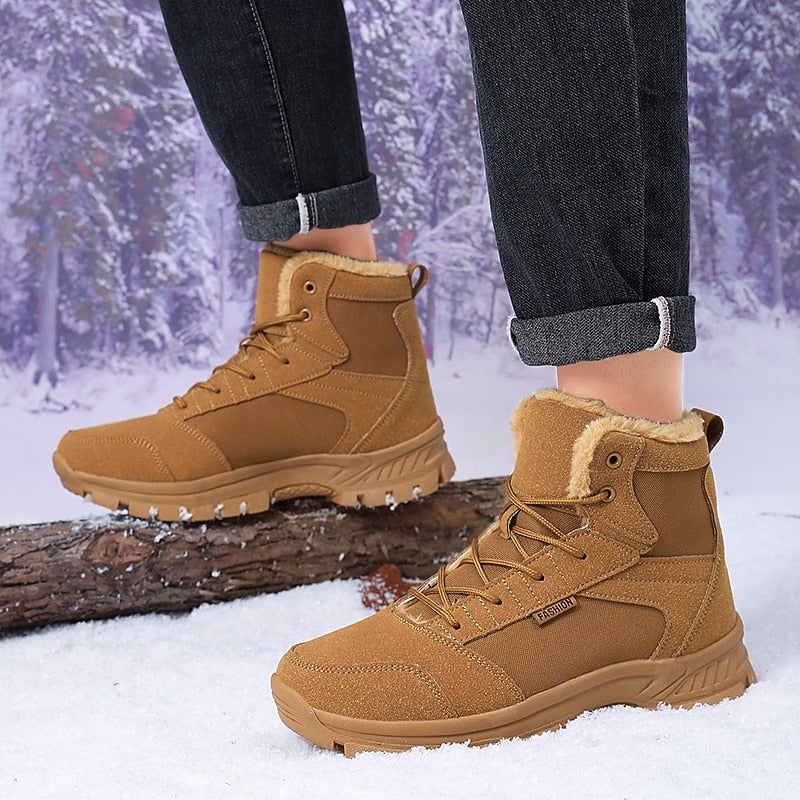 Hiking Ankle Boots Lace Up Sherpa Lined