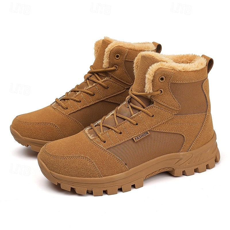 Hiking Ankle Boots Lace Up Sherpa Lined
