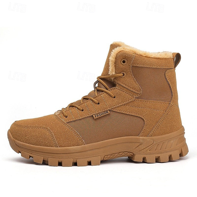 Hiking Ankle Boots Lace Up Sherpa Lined