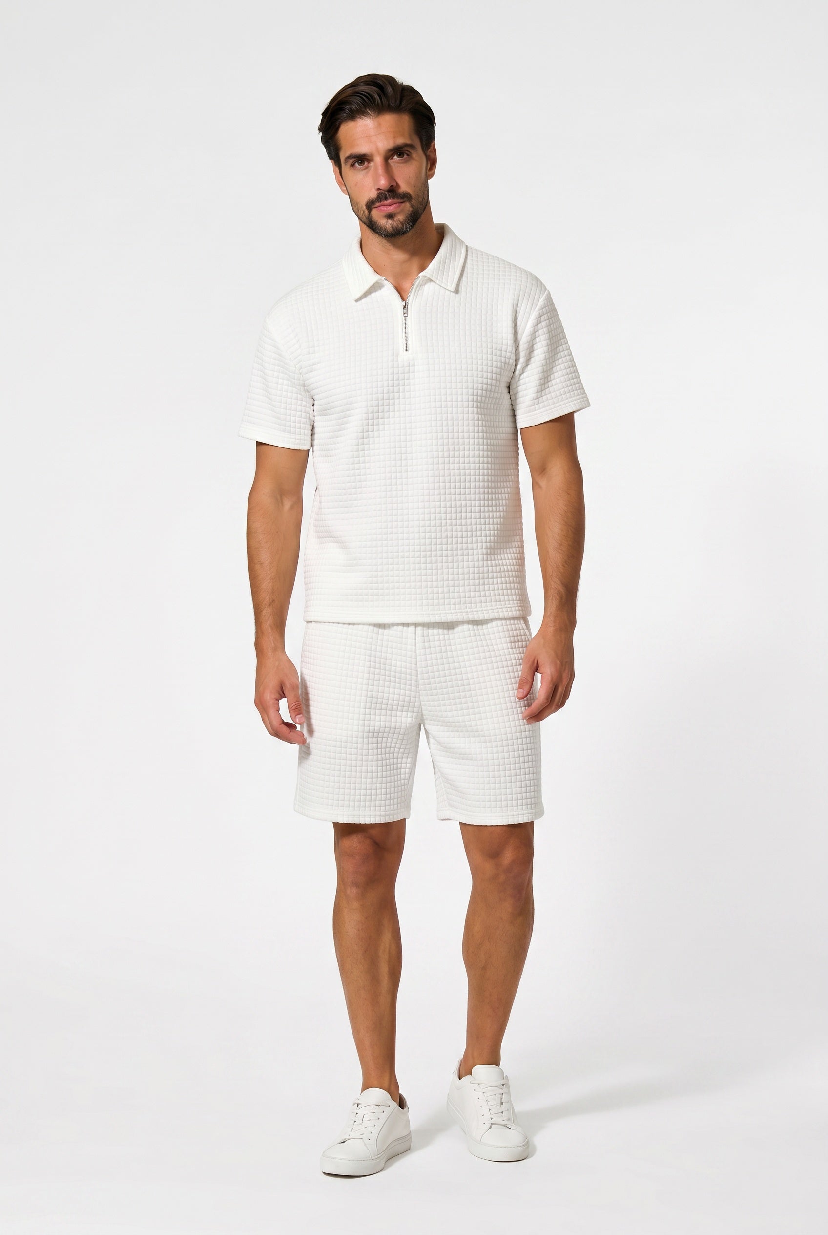 Shorts Set Quarter Zip Relaxed Fit